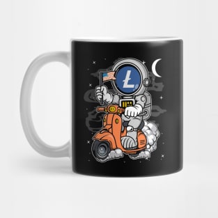 Astronaut Scooter Litecoin LTC Coin To The Moon Crypto Token Cryptocurrency Blockchain Wallet Birthday Gift For Men Women Kids Mug